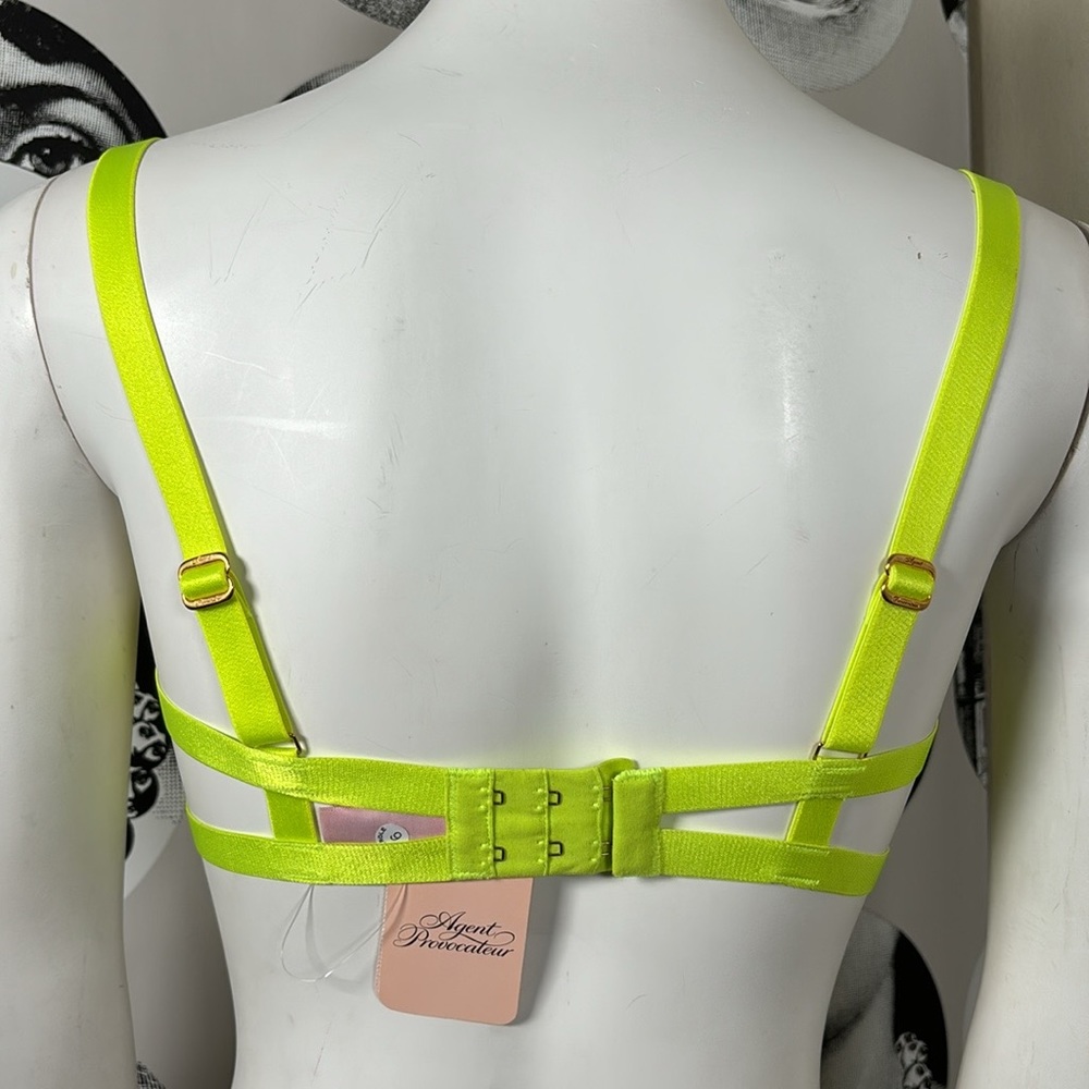 Agent Provocateur Lime Yellow Lace Underwire Axis Bra, 34D, New with tags! - Picture 6 of 11
